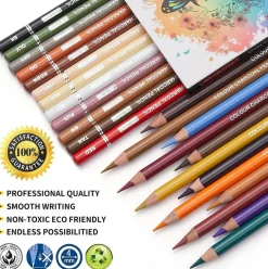 24-Piece Professional Colored Charcoal Pencil Set – Skin Tone Pastels for Sketching & Blending