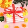 60 Pieces Artificial Marigold Flower Heads with Stems (Gold and Orange)