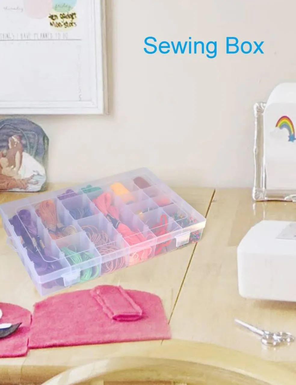 4 Pieces Bead Organizer 36 Grids Clear Plastic Parts Organizer Box 3600 Tackle Box Craft Storage Compartment Divided Container