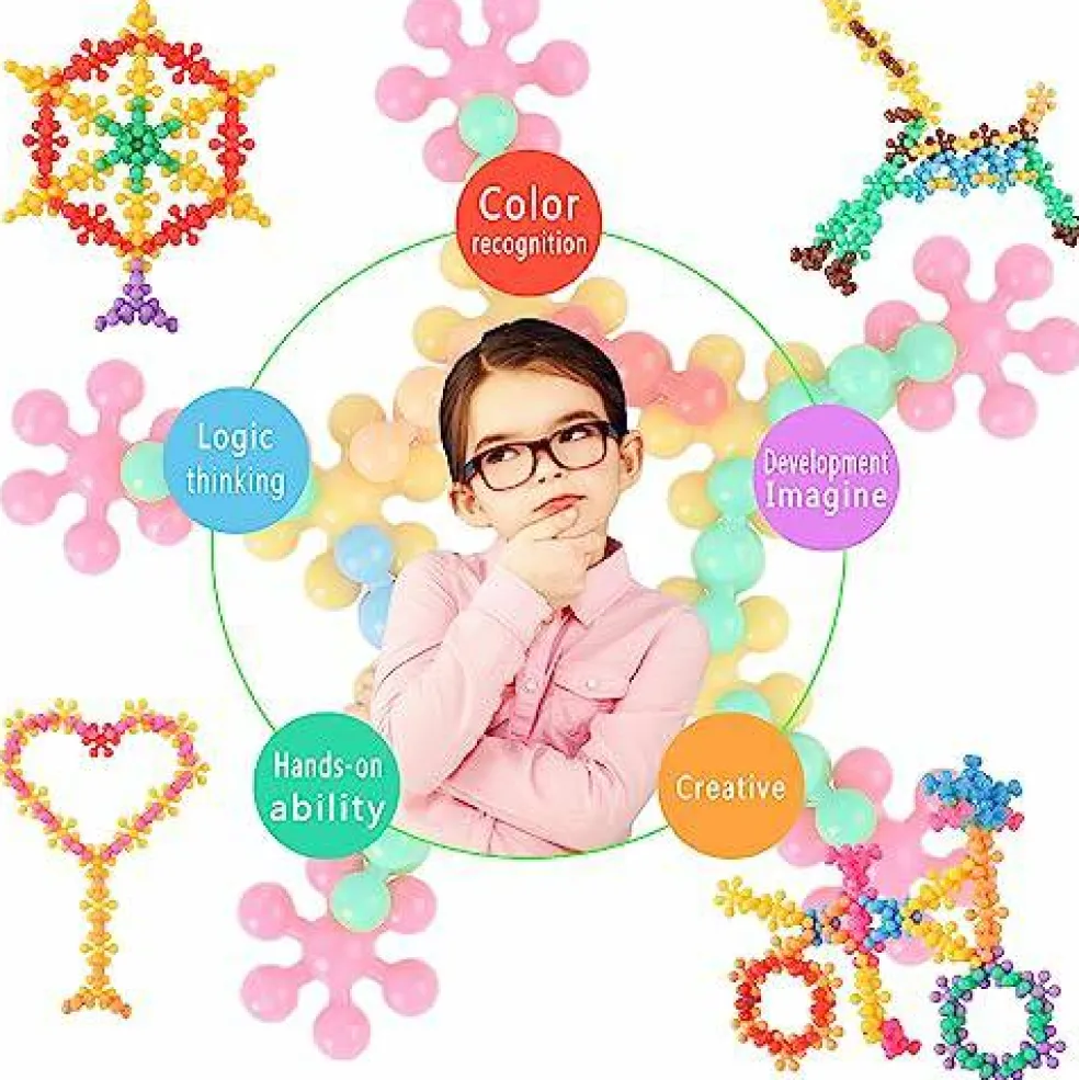 200 Pieces Building Blocks Kids STEM Toys Educational Discs Sets Interlocking Solid Plastic for Preschool Boys and Girls Aged 3+, Safe Material Creativity