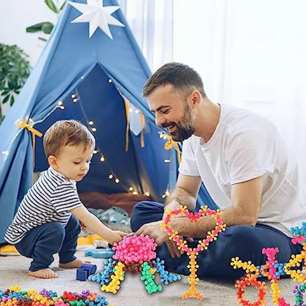 200 Pieces Building Blocks Kids STEM Toys Educational Discs Sets Interlocking Solid Plastic for Preschool Boys and Girls Aged 3+, Safe Material Creativity