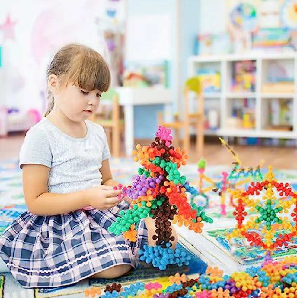 200 Pieces Building Blocks Kids STEM Toys Educational Discs Sets Interlocking Solid Plastic for Preschool Boys and Girls Aged 3+, Safe Material Creativity