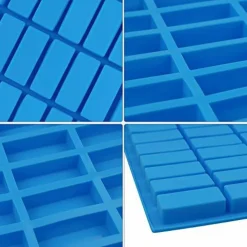 2 Pieces 40 Cavity Narrow Rectangle Silicone Caramel Candy Molds Chocolate Bar Mold for Truffles, Ganache, Jelly, Praline, Brownie, Butter, Ice Cube Tray