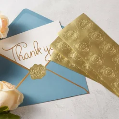 300 Pieces Embossed Gold Foil Stickers Gold Stickers