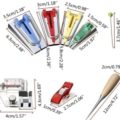 60-Pieces Fabric Bias Binding Tape Maker Kit