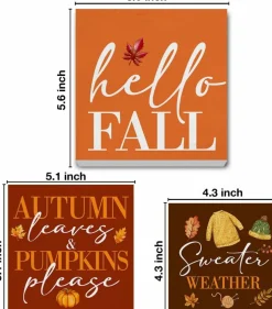 3 Pieces Fall Wood Signs Decor Autumn Wood Block Signs (polychrome)