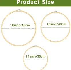 3 Pieces 14/16/18Inch Large Round Embroidery Hoops Kit