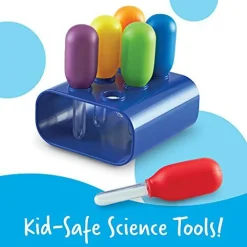 6 Pieces Jumbo Colorful Eyedroppers -  Ages 3+, Science Class Tools, Preschool Science, Sensory Accessories,Droppers for Kids,Back to School Supplies