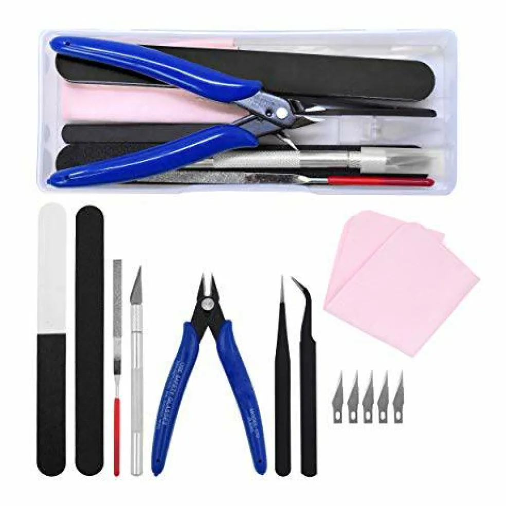 12 Pieces Mandala Crafts Model Tool Kit - Hobby Building Tool Hardware Basic Set with Hobby Clippers Model Tweezers for Plastic Model Car Dollhouse