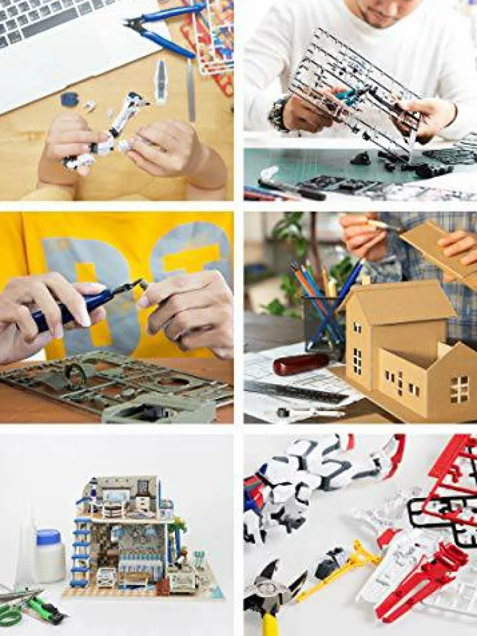 12 Pieces Mandala Crafts Model Tool Kit - Hobby Building Tool Hardware Basic Set with Hobby Clippers Model Tweezers for Plastic Model Car Dollhouse