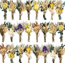 24-Pieces Mini Boho Dried Flower Bouquet for Wedding & DIY Decor
