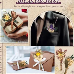 24-Pieces Mini Boho Dried Flower Bouquet for Wedding & DIY Decor