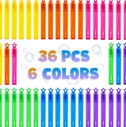 36 Pieces Mini Bubble Wands,Bubble Party Favors Assortment Toys for Kids,Themed Birthday, Halloween, Goodie Bags, Carnival Prizes, Wedding, Bubble Maker Toys for Kids,Outdoor Gifts for Girls & Boys