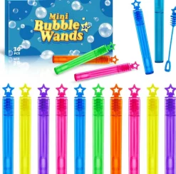 36 Pieces Mini Bubble Wands,Bubble Party Favors Assortment Toys for Kids,Themed Birthday, Halloween, Goodie Bags, Carnival Prizes, Wedding, Bubble Maker Toys for Kids,Outdoor Gifts for Girls & Boys