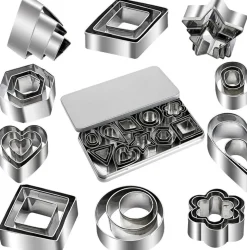30 Pieces Mini Stainless Steel Various Shapes Cookie Cutter Set