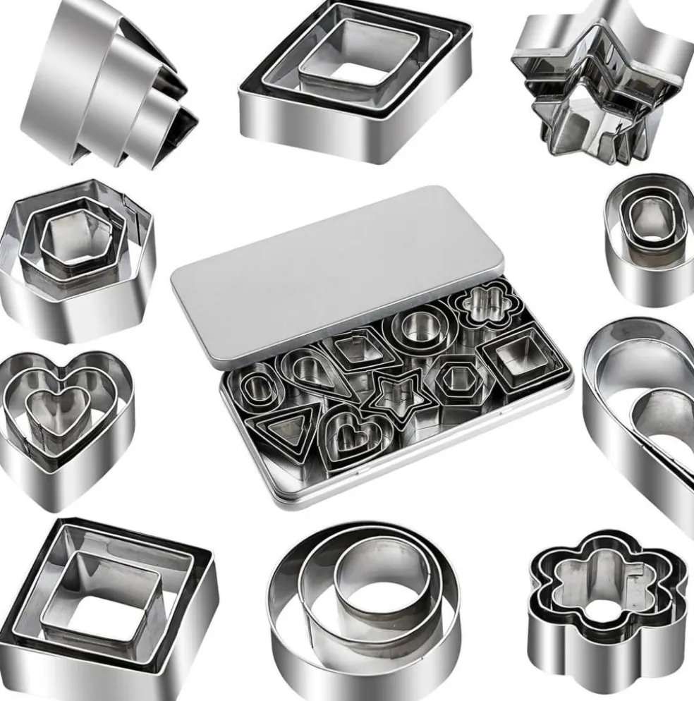 30 Pieces Mini Stainless Steel Various Shapes Cookie Cutter Set