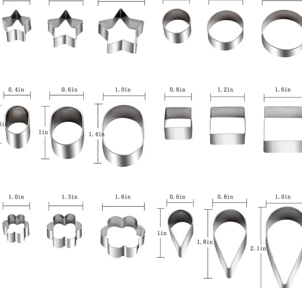 30 Pieces Mini Stainless Steel Various Shapes Cookie Cutter Set