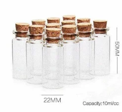 24 Pieces 10ml Clear Glass Jars Bottles with Cork Stoppers, Glass Bottles for Decoration, Arts & Crafts, Projects, Party Favors