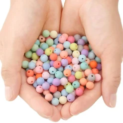1000 Pieces 6MM Matte Mix Colors Acrylic Round Beads, Frosted Round Acrylic Balls Gumball Beads, Bubblegum Beads Chunky Beads, Plastic Resin Beads for Necklace and Bracelet Making, Crafting Supplies