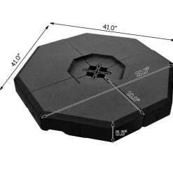 4 Pieces Patio Cantilever Offset Umbrella Weights Base Plate Set