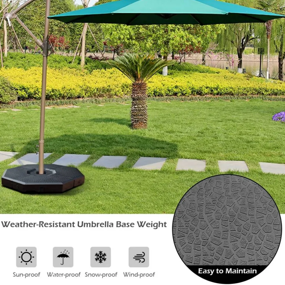 4 Pieces Patio Cantilever Offset Umbrella Weights Base Plate Set