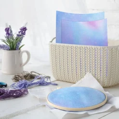 4 Pieces Printed Aida Cloth 14 Count Cross Stitch Fabric, Embroidery Cloth, 18 x 12 Inch, Starry Sky Printed Patterns