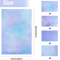 4 Pieces Printed Aida Cloth 14 Count Cross Stitch Fabric, Embroidery Cloth, 18 x 12 Inch, Starry Sky Printed Patterns