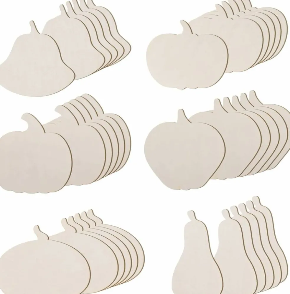 36 Pieces Unfinished Wood Pumpkin Cutout Shapes 6 Inch