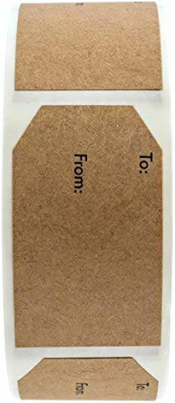 500 Pieces 1.15" x 2" Natural Brown Kraft to and from Gift Tag Stickers / Brown Kraft to from Present Labels/Christmas Holiday Present Labels/Made in The USA