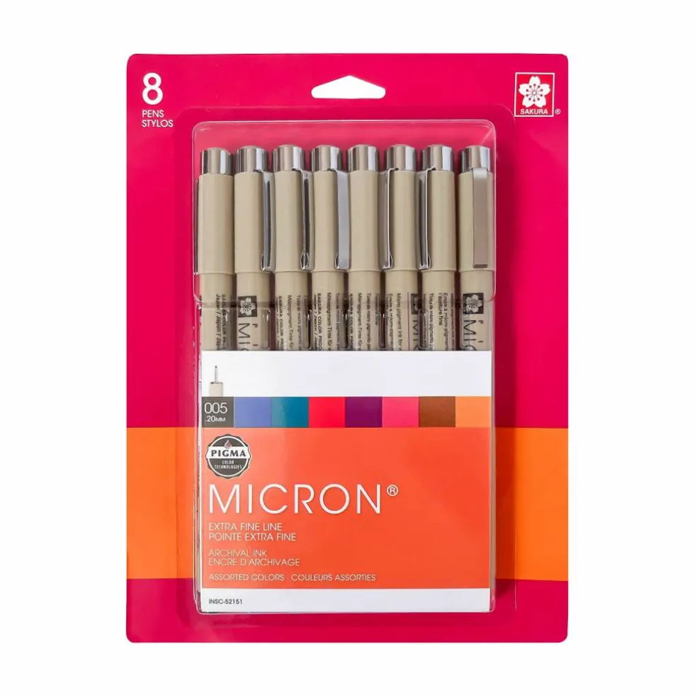 Pigma® Micron™ 005 Extra Fine 8 Color Pen Set