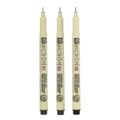 Pigma® Micron™ Fine Line Black 3 Piece Pen Set