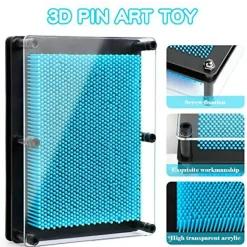 Pin Art Board Pin Art Toy for Kids, Sensory Toys for Age 3, 4, 5, 6, 7, 8, 9, 10+ Years Old Kids Boys Girls, Toddler Toys Birthday Gifts Baby Girl Boy Gifts Fidget Toys(Blue)