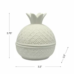 3.75" Pineapple DIY Ceramic Trinket Box with Lid by Make Market®