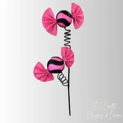 Pink and Black Glitter Candy Spray Pick — 23 Inch Pinkoween Wreath Supply-57365HTPK