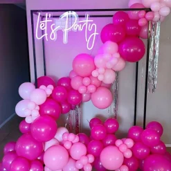 Pink Balloon Garland Arch Kit, Hot Pink Balloons Metallic Pink Balloon for Birthday,Princess, Wedding, Baby Shower, Valentine's Day Party Decorations