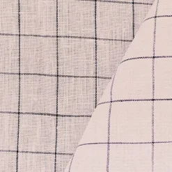 Pink-Deep Gray-White Spence Bryson Check Grid Irish Linen Woven Fabric By the Yard