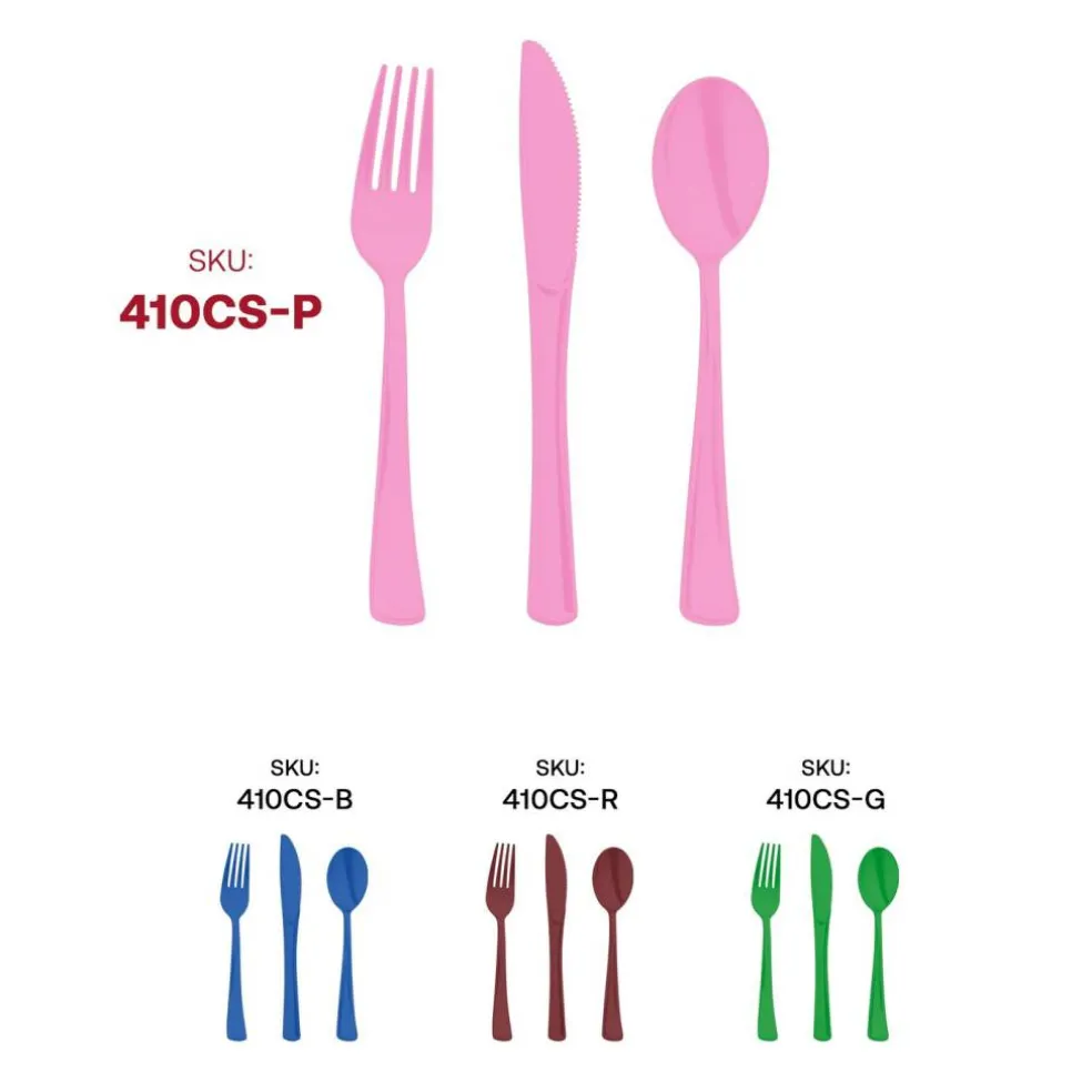 Pink Disposable Plastic Party Cutlery Set (600 Guests)