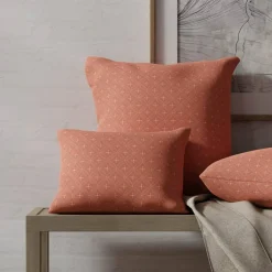 Pink Fade Resistant Geometric Woven Pattern Upholstery Fabric by The Yard - SKU: Elowen Rose