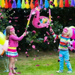 Pink Flamingo Piñatas Hawaiian Flamingo Piñatas with Stick, Blindfold and Confetti, Flamingo Piñatas for Kids Birthday Party Fiestas Decorations Hawaii Summer Theme Anniversary Celebration
