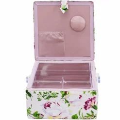 Pink Floral Square Sewing Basket by Loops & Threads®