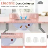 Pink Foldable Manicure Nail Table with 4 Lockable Wheels and LED Table Lamp