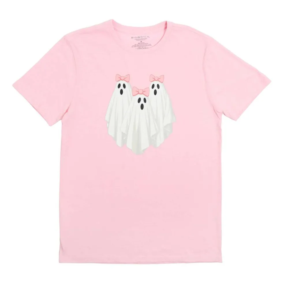 Pink Ghostly Trio Adult T-Shirt
