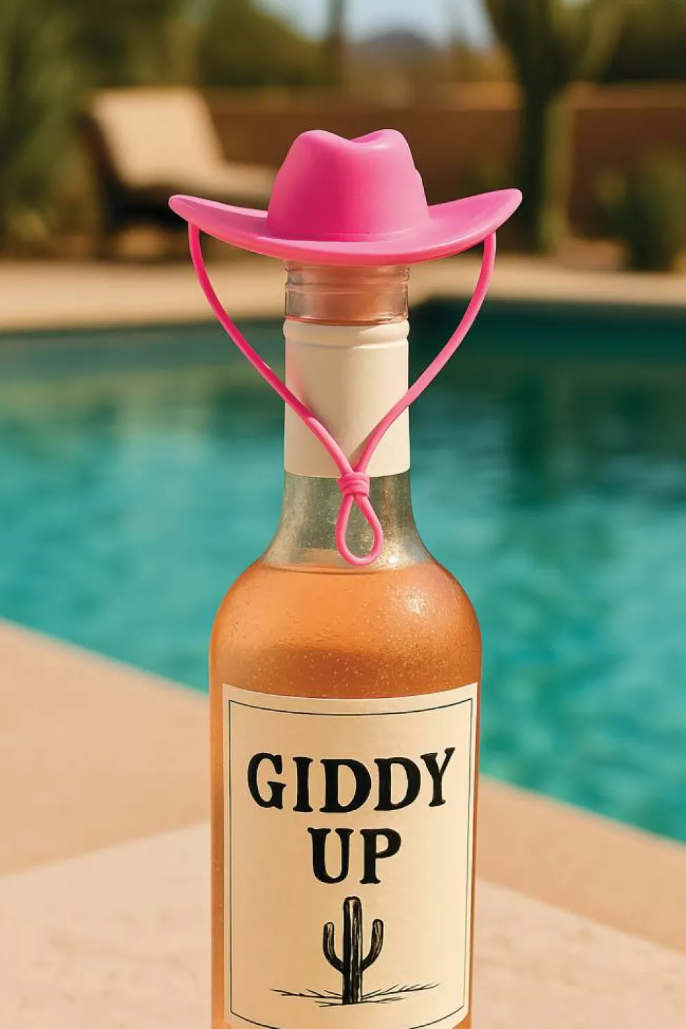 Pink Giddy Up Cowboy Hat Wine Stopper