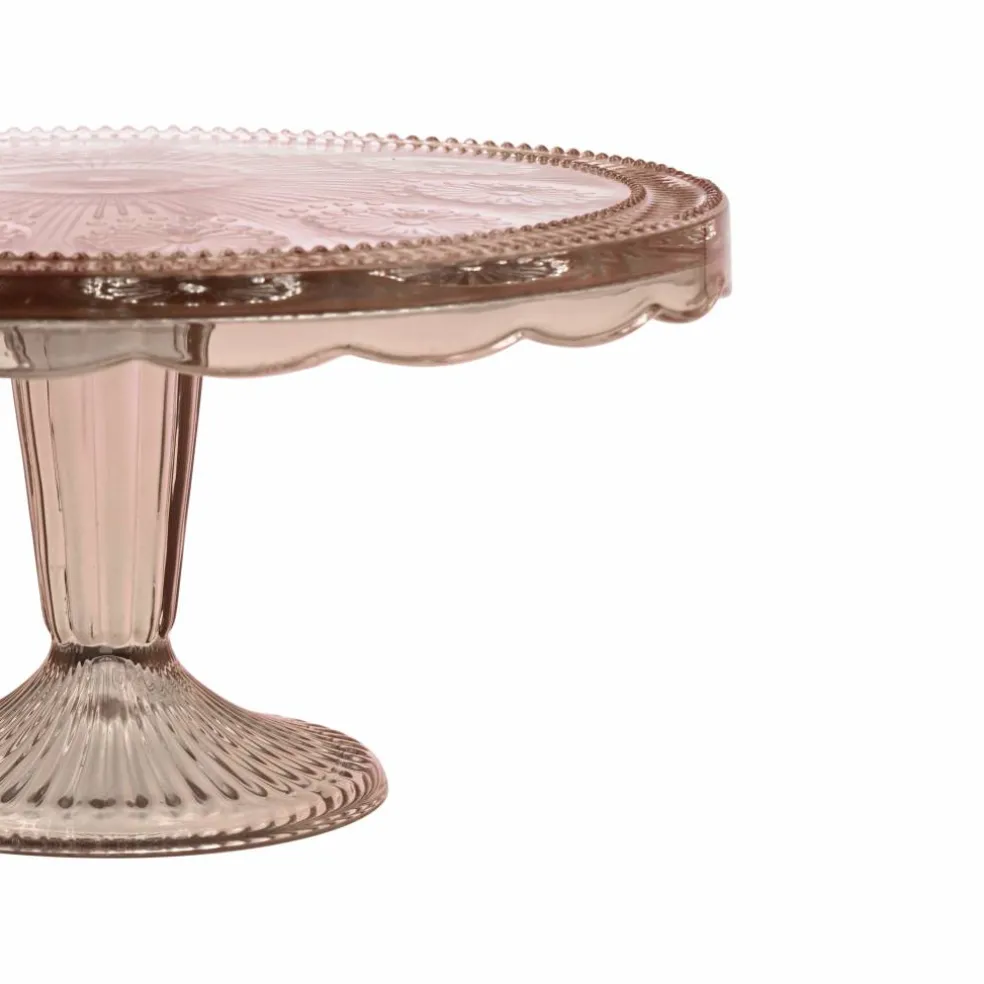 10" Pink Glass Cake Stand by Celebrate It™