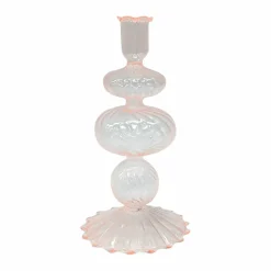 Pink Glass Taper Candle Holder by Ashland®