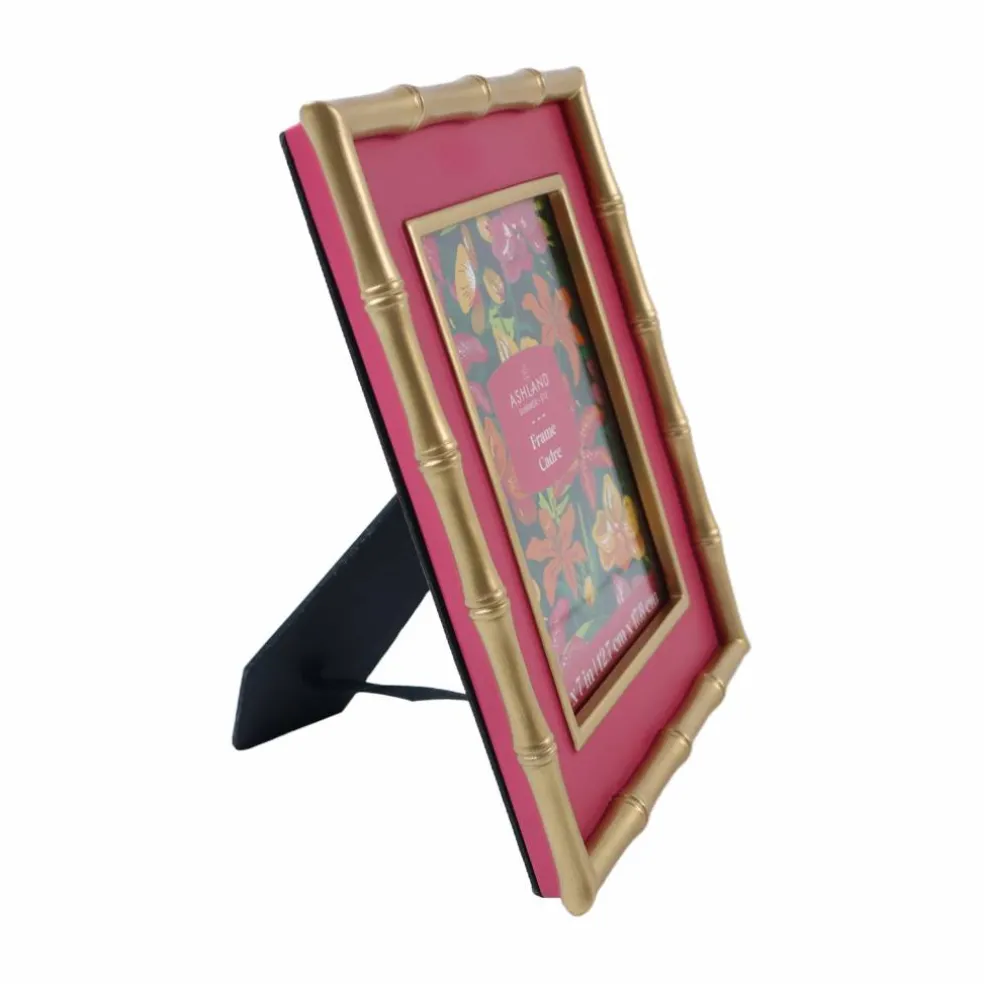 Pink & Gold Bamboo-Edge Tabletop Frame by Ashland®