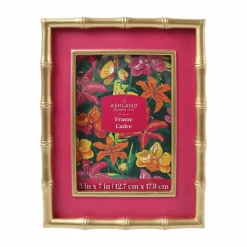 Pink & Gold Bamboo-Edge Tabletop Frame by Ashland®