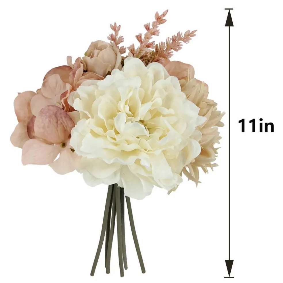 11" Pink Peony & Cream Rose Mix Bouquet by Ashland®