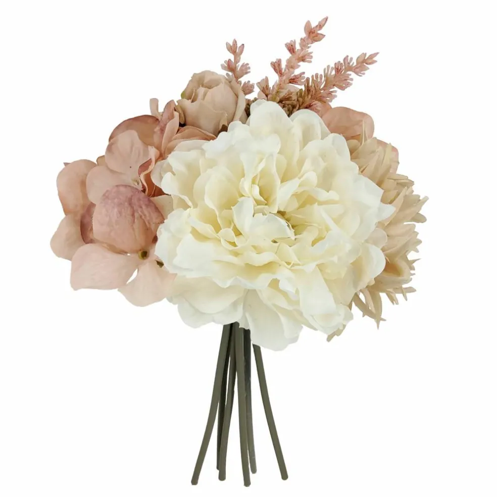 11" Pink Peony & Cream Rose Mix Bouquet by Ashland®