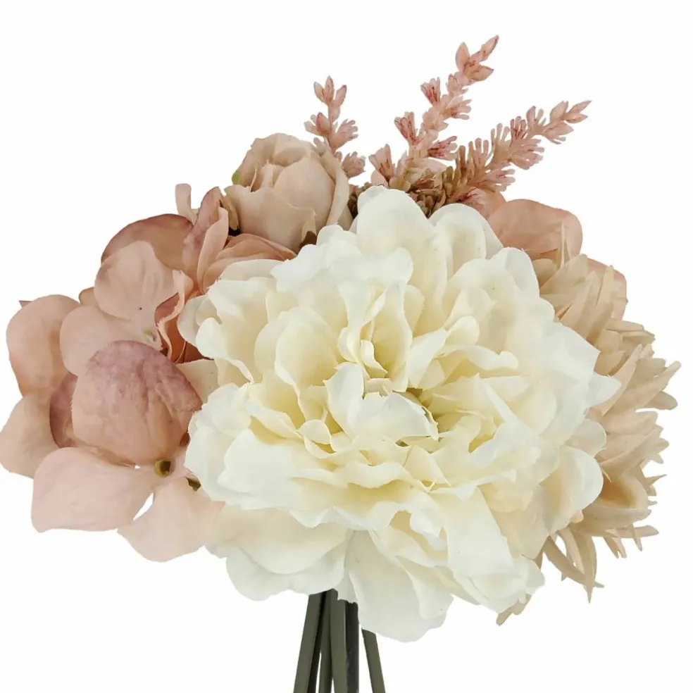 11" Pink Peony & Cream Rose Mix Bouquet by Ashland®